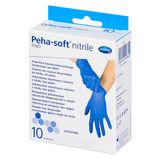Peha-soft nitrile fino, rękawice nitrylowe, niejałowe, bezpudrowe, niebieskie, rozmiar M, 10 sztuk USZKODZONE OPAKOWANIE - miniaturka zdjęcia produktu