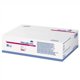 Peha-soft nitrile, rękawice nitrylowe, niejałowe, bezpudrowe, białe, rozmiar M, 200 sztuk KRÓTKA DATA - zdjęcie produktu