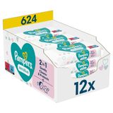 Pampers Sensitive, chusteczki nawilżane, delikatna skóra dzieci i niemowląt, 12 x 52 sztuki - miniaturka zdjęcia produktu