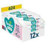 Pampers Sensitive, chusteczki nawilżane, delikatna skóra dzieci i niemowląt, 12 x 52 sztuki - miniaturka zdjęcia produktu