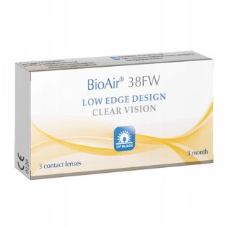 BioAir 38FW, soczewki kontaktowe, kwartalne, -1,00, 3 sztuki - zdjęcie produktu