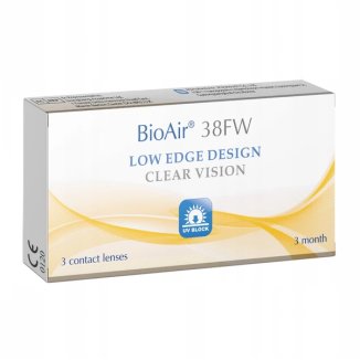 BioAir 38FW, soczewki kontaktowe, kwartalne, -8,00, 3 sztuki - zdjęcie produktu