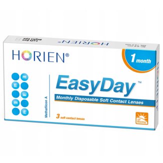 Soczewki kontaktowe Horien EasyDay, 30-dniowe, -1,00, 3 sztuki - zdjęcie produktu