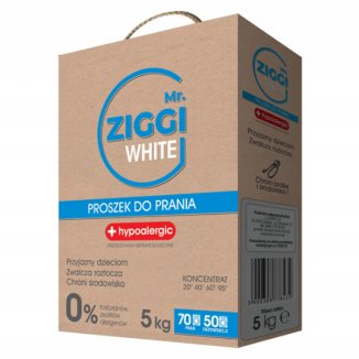 Mr. Ziggi White, hipoalergiczny proszek do prania, koncentrat, biel, 5 kg - zdjęcie produktu