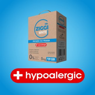 Mr. ZIGGI White, hipoalergiczny Proszek do prania, koncentrat, biel, 5 kg - 5 Mr. ZIGGI White, hipoalergiczny Proszek do prania, koncentrat, biel, 5 kg - 5 - zdjęcie produktu