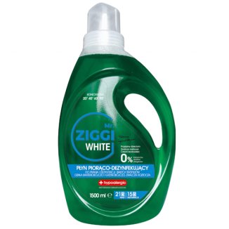 Mr Ziggi White, płyn piorąco-dezynfekujący, koncentrat, biel, 1,5 L Mr Ziggi White, płyn piorąco-dezynfekujący, koncentrat, biel, 1,5 L - zdjęcie produktu