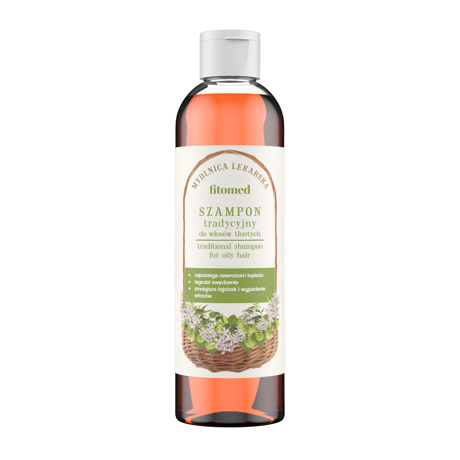 Nieznana Fitomed, szampon tradycyjny do włosów tłustych, mydlnica lekarska, 250 ml