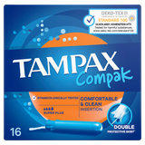 Tampax Compak, tampony higieniczne z aplikatorem, Super Plus, 16 sztuk - miniaturka zdjęcia produktu