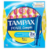 Tampax Compak Pearl, tampony higieniczne z aplikatorem, Regular, 16 sztuk - miniaturka zdjęcia produktu