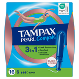 Tampax Compak Pearl, tampony higieniczne z aplikatorem, Super, 16 sztuk - miniaturka zdjęcia produktu