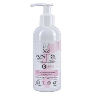 Active Organic, płyn do mycia ciała dla dziewczynek, 200 ml Active Organic, płyn do mycia ciała dla dziewczynek, 200 ml - zdjęcie produktu
