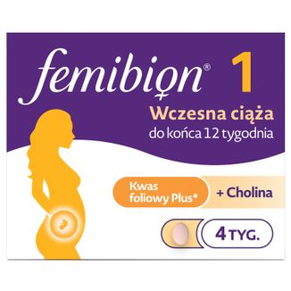 Femibion 1 Wczesna ciąża, Kwas Foliowy Plus, 28 tabletek USZKODZONE OPAKOWANIE - zdjęcie produktu