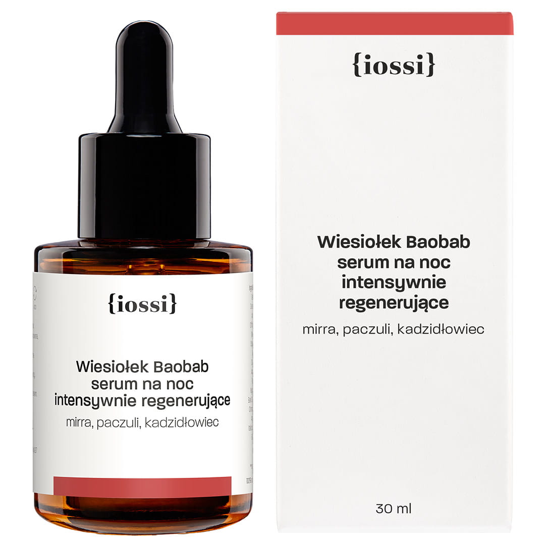 Nieznana Iossi Nocna Regeneracja, serum, wiesiołek i baobab, 30 ml