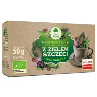 Dary Natury Herbatka owocowo-ziołowa z zielem szczeci, ekologiczna, 2 g x 25 saszetek Dary Natury Herbatka owocowo-ziołowa z zielem szczeci, ekologiczna, 2 g x 25 saszetek - zdjęcie produktu