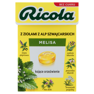 Ricola Melisa, szwajcarskie cukierki ziołowe, bez cukru, 27,5 g - zdjęcie produktu