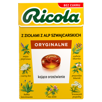 Ricola Oryginalne, szwajcarskie cukierki ziołowe, bez cukru, 27,5 g - zdjęcie produktu