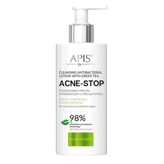 Apis Acne-Stop, oczyszczający tonik antybakteryjny z zieloną herbatą, 300 ml - zdjęcie produktu