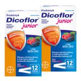 Dicoflor Junior, dla dzieci od 3 roku i dorosłych, smak owoców leśnych, 2 x 12 saszetek - miniaturka zdjęcia produktu