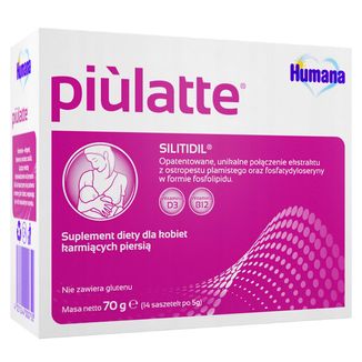 Humana Piulatte, dla kobiet karmiących piersią, 5 g x 14 saszetek - zdjęcie produktu