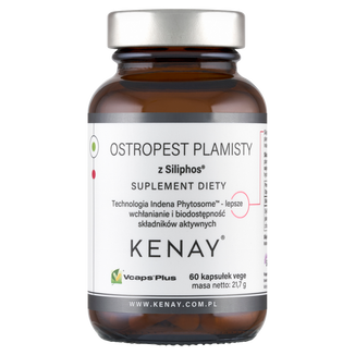 Kenay Ostropest Plamisty z Siliphos, 60 kapsułek vege - zdjęcie produktu