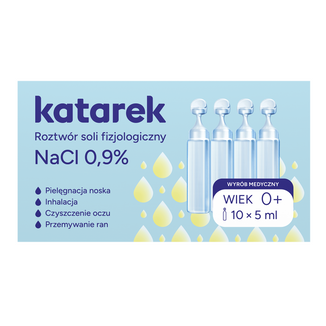 Katarek, fizjologiczny roztwór soli NaCl 0,9%, 5 ml x 10 ampułek - zdjęcie produktu