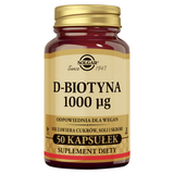 Solgar D-biotyna 1000 μg, 50 kapsułek - miniaturka zdjęcia produktu
