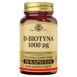 Solgar D-biotyna 1000 μg, 50 kapsułek - miniaturka zdjęcia produktu