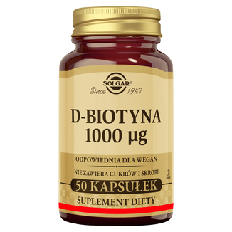 Solgar D-biotyna 1000 μg, 50 kapsułek - zdjęcie produktu
