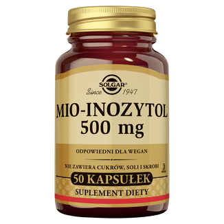 Solgar Mio-Inozytol 500 mg, 50 kapsułek - zdjęcie produktu