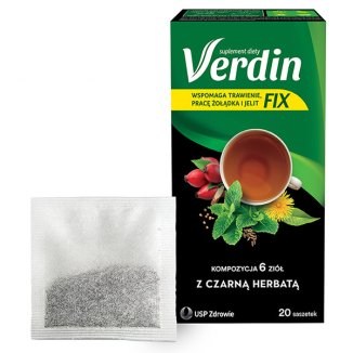 Verdin Fix, mieszanka ziołowa z czarną herbatą, 20 saszetek - zdjęcie produktu