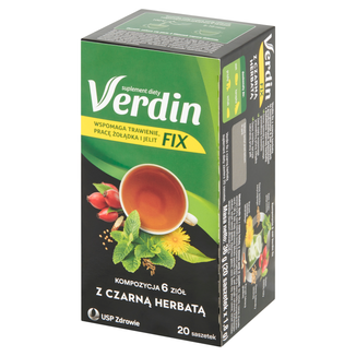 Verdin Fix, mieszanka ziołowa z czarną herbatą, 20 saszetek - zdjęcie produktu
