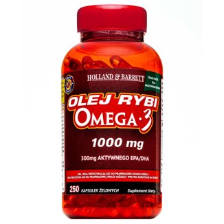 Holland & Barrett, Olej Rybi Omega-3 1000 mg, 250 kapsułek - zdjęcie produktu