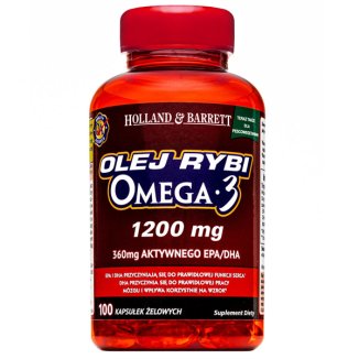 Holland & Barrett Olej Rybi Omega-3 1200 mg, 100 kapsułek - zdjęcie produktu