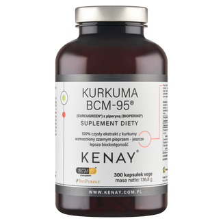 Kenay Kurkuma BCM-95 z Piperyną, 300 kapsułek - zdjęcie produktu