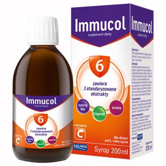 Immucol 6, syrop dla dzieci od 6 lat i dorosłych, 200 ml KRÓTKA DATA - zdjęcie produktu