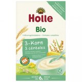 Holle Kaszka 3 zboża Bio, pełnoziarnista, bezmleczna, po 6 miesiącu, 250 g - miniaturka zdjęcia produktu