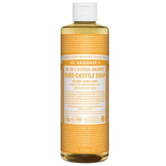 Dr Bronners, mydło w płynie 18w1, cytrus i pomarańcza, 475 ml Dr Bronners, mydło w płynie 18w1, cytrus i pomarańcza, 475 ml - zdjęcie produktu
