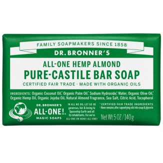 Dr Bronners, mydło w kostce, migdał, 140 g Dr Bronners, mydło w kostce, migdał, 140 g - zdjęcie produktu