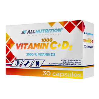 Allnutrition Vitamin C 1000 + D3, witamina C 1000 mg + witamina D 50 µg, 30 kapsułek​ USZKODZONE OPAKOWANIE - zdjęcie produktu