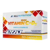 Allnutrition Vitamin C 1000 + D3, witamina C 1000 mg + witamina D 50 µg, 30 kapsułek​ - miniaturka zdjęcia produktu