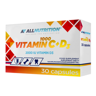 Allnutrition Vitamin C 1000 + D3, witamina C 1000 mg + witamina D 50 µg, 30 kapsułek​ - zdjęcie produktu