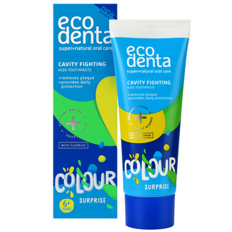 Ecodenta Color, pasta do zębów dla dzieci zwalczająca próchnicę, kolorowa niespodzianka, 75 ml - zdjęcie produktu