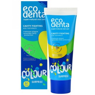 Ecodenta, pasta do zębów dla dzieci zwalczająca próchnicę, kolorowa niespodzianka, 75 ml - zdjęcie produktu