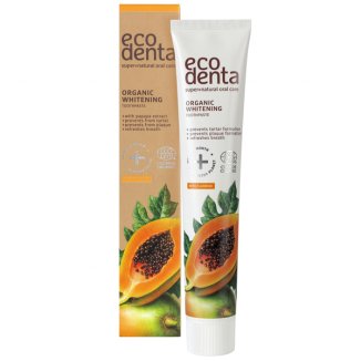 Ecodenta Cosmos Organic, pasta do zębów wybielająca z ekstraktem z papai, 75 ml - zdjęcie produktu