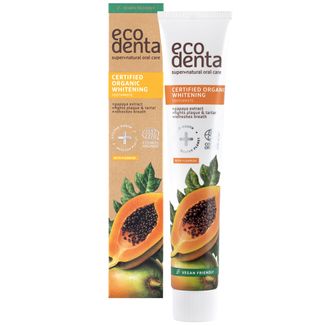 Ecodenta, pasta do zębów wybielająca, z ekstraktem z papai, 75 ml - zdjęcie produktu