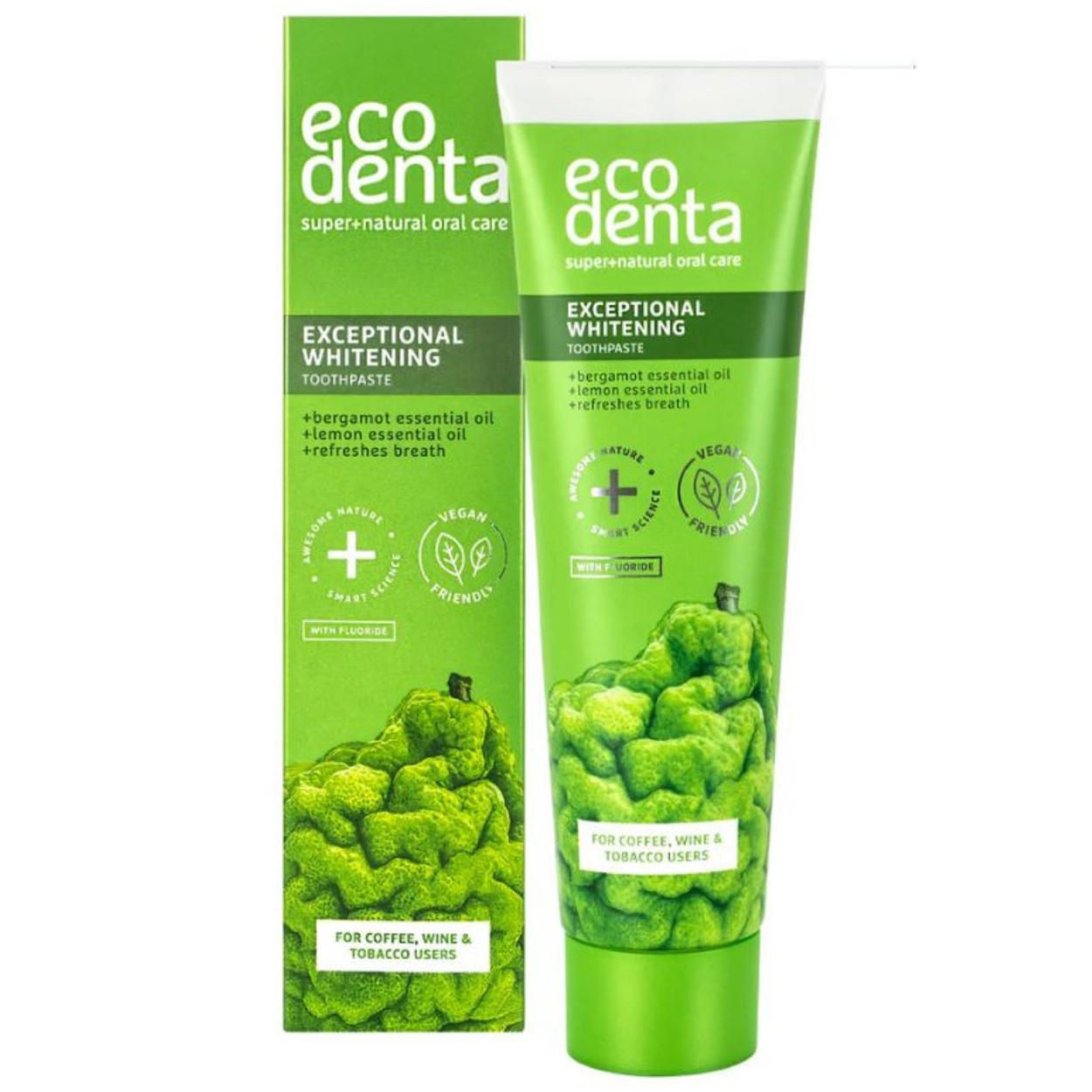Ecodenta Ecodenta, pasta do zębów wybielająca z bergamotką, eterycznymi olejkami cytrynowym i kalidentem, 100 ml