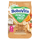 BoboVita Porcja Zbóż Kaszka zbożowo-jaglana 7 zbóż, owocowa, mleczna, bez dodatku cukru, po 8 miesiącu, 210 g - miniaturka zdjęcia produktu