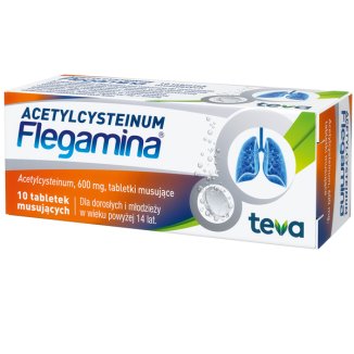Acetylcysteinum Flegamina 600 mg, 10 tabletek musujących - zdjęcie produktu