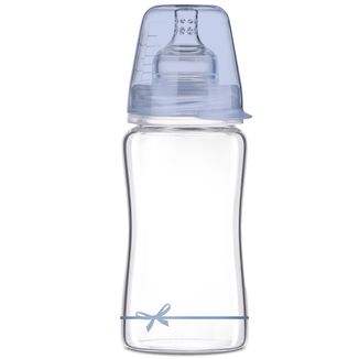 Lovi Diamond Glass, butelka szklana ze smoczkiem dynamicznym, Baby Shower, Boy, od 3 miesiąca, 250 ml - zdjęcie produktu