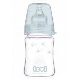 Lovi Diamond Glass, butelka szklana ze smoczkiem dynamicznym, mini, Botanic, od urodzenia, 150 ml - miniaturka zdjęcia produktu